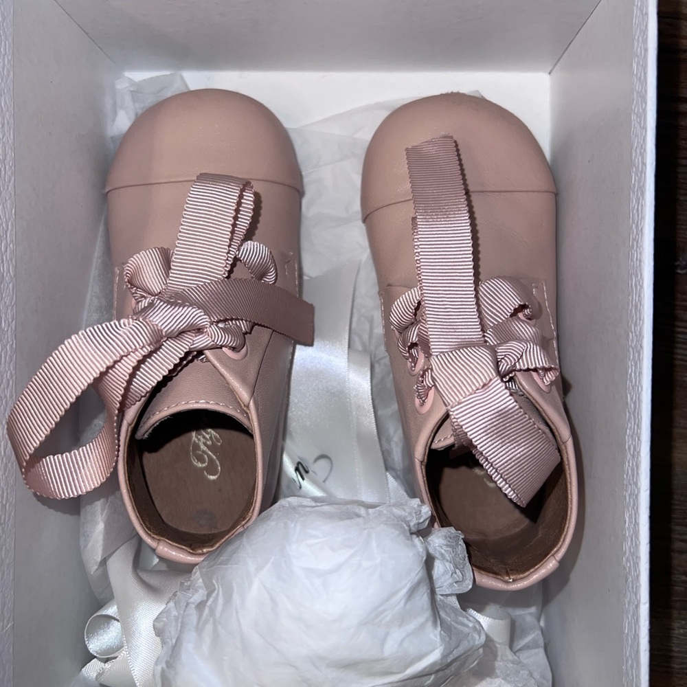 Age of innocence pink leather ankle boots